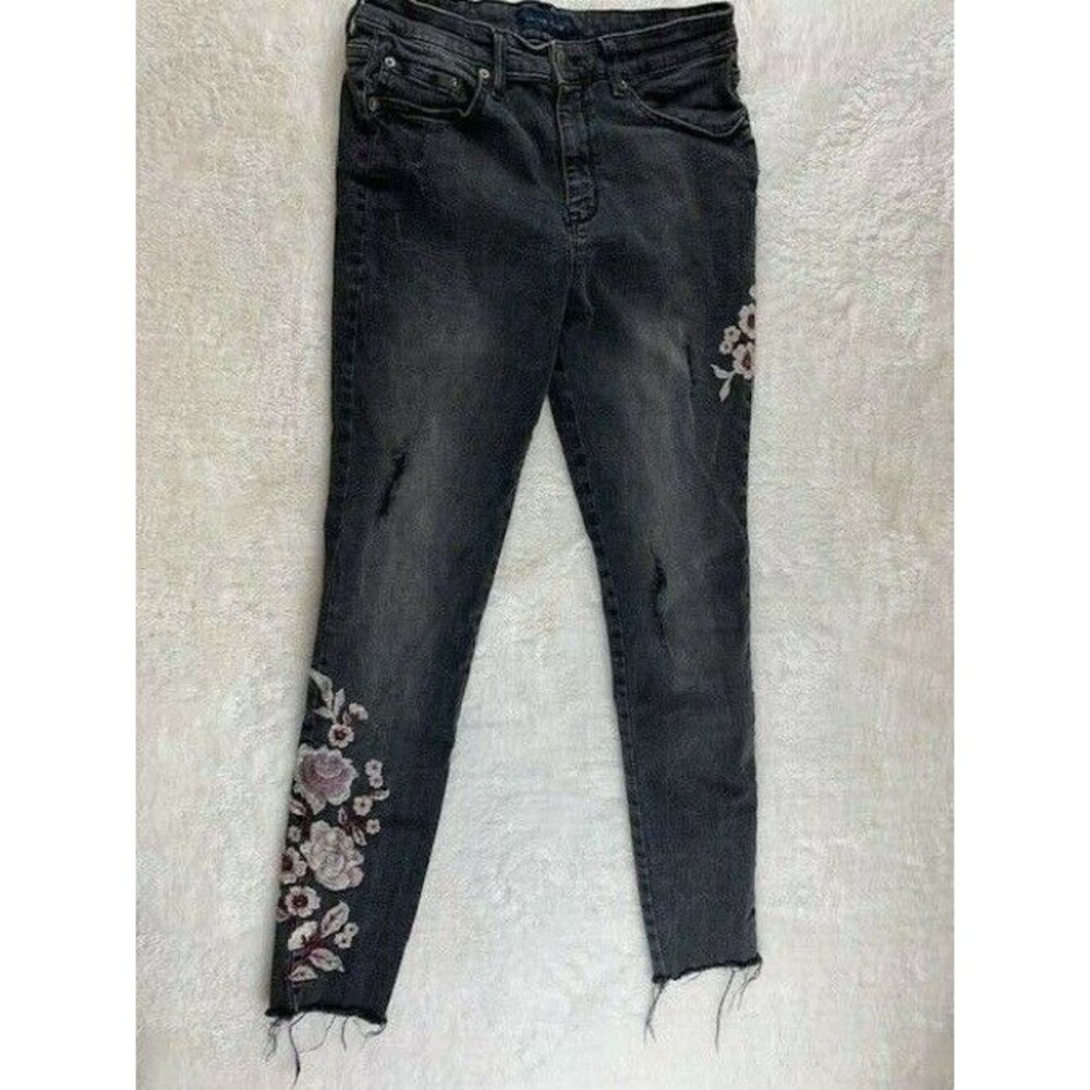 Aeropostale Womens High Waisted Jeggings Size 10 Regular Floral Black